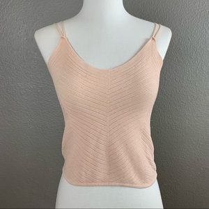 Rumor pastel pink fine gauge knit tank crop top